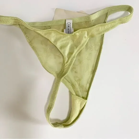Vintage Lace Thong Panty Lot – Natori & Barely There New With Tags Y2K Lingerie - Picture 9 of 9